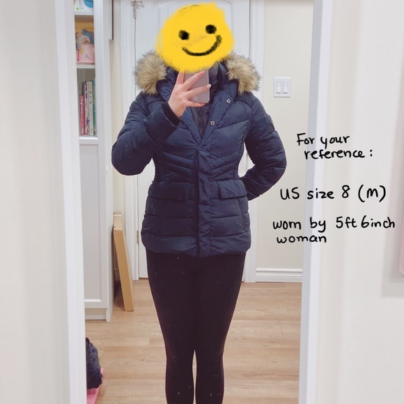 [SUPERDRY] black waterproof down jacket faux fur women size 8 (M) feather parka - Picture 2 of 11